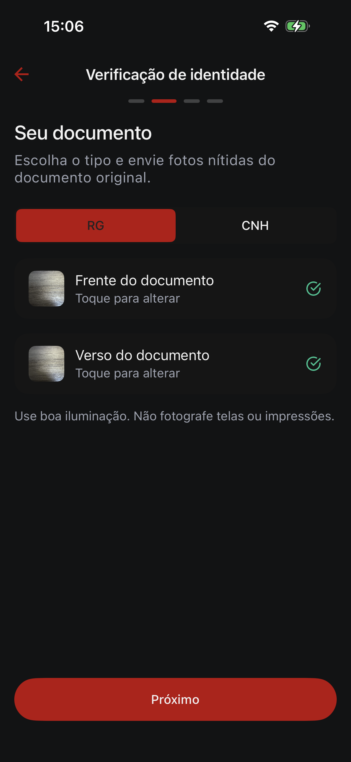 Escolha e captura do documento