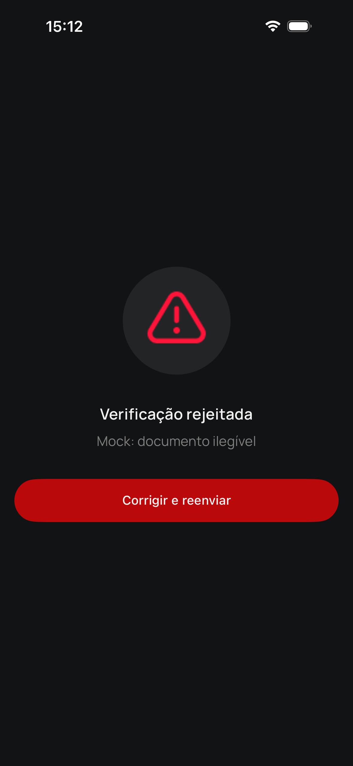 Verificação recusada