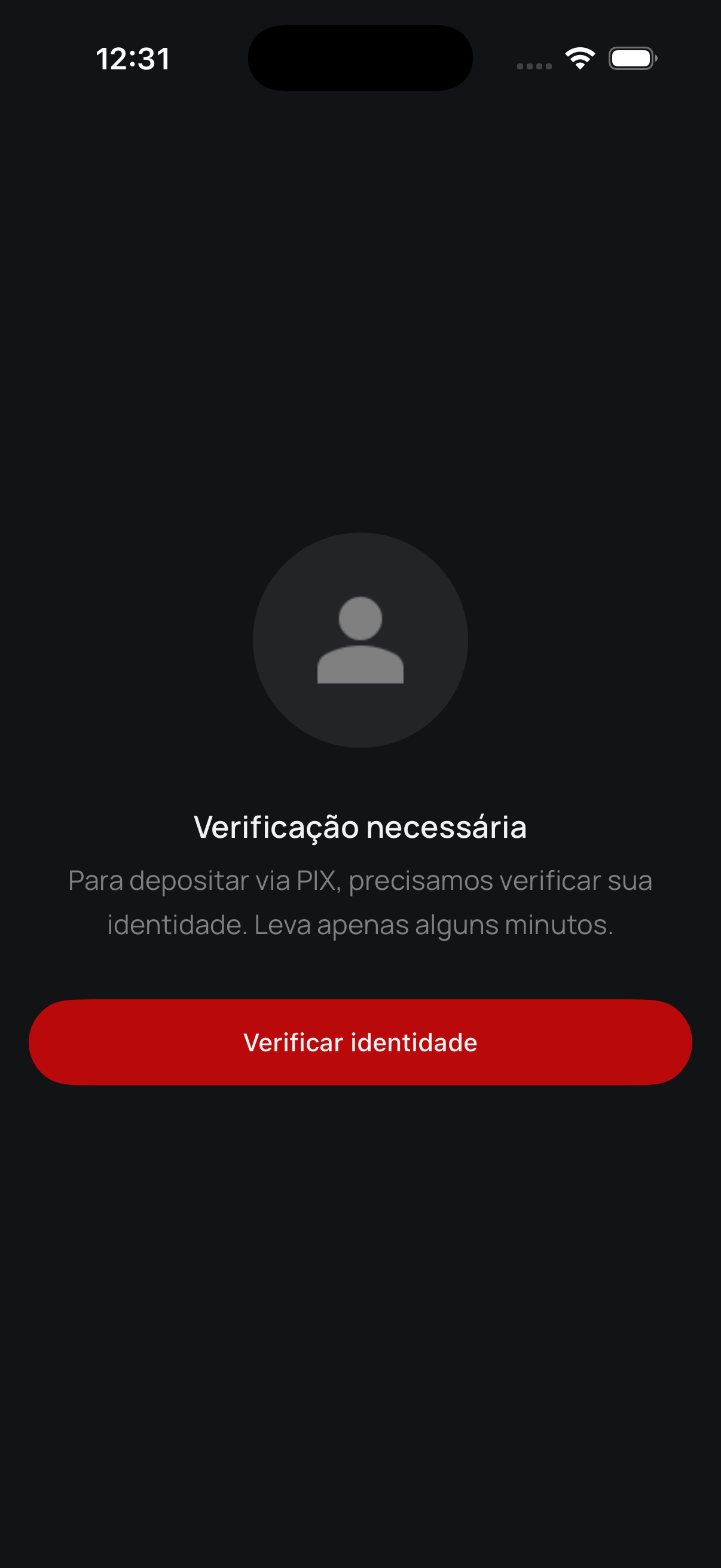 Aviso de verificação pendente